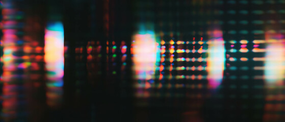 Poster - Overlay texture featuring abstract film with geometric patterns and light effects
