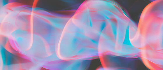 Poster - Creative abstract light patterns featuring retro designs against a black background