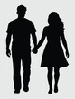 © Zahid - Silhouette of a Couple Holding Hands vector illustration