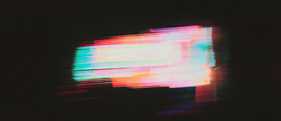Poster - Overlay texture mimicking analog TV screen distortion with color bleed against black background