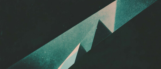 Poster - Exploration of angular film grain overlay with geometric design on a dark backdrop