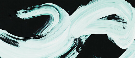Aufkleber - Curved brushstrokes create an organic overlay texture on a black background