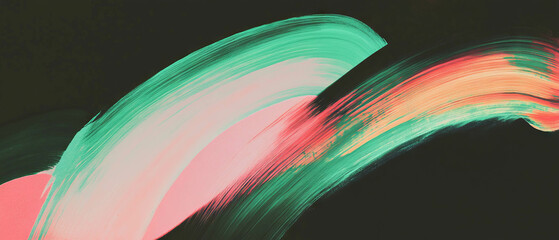 Poster - Brushstrokes in soft colors create a textured artwork against a dark background