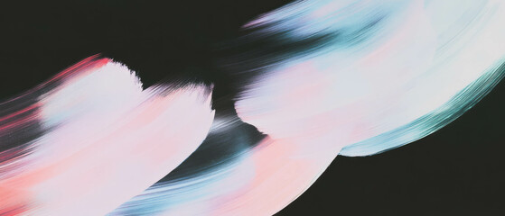 Poster - Brushstrokes with muted colors create a soft effect against a black background
