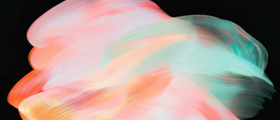 Poster - Soft brushstrokes create muted textures against a dark background with gentle color variations