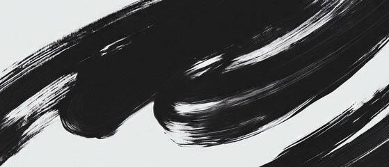 Poster - Brushstrokes on a black background showcasing smooth texture and artistic effect