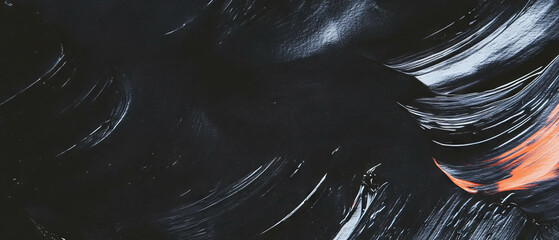 Poster - Dynamic brushstrokes create a textured backdrop with subtle integration on a black canvas