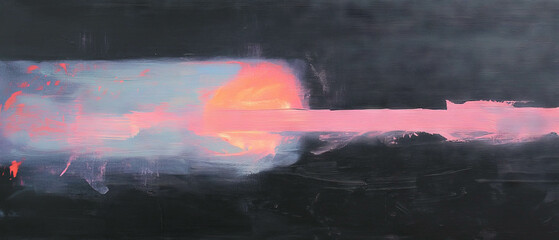 Poster - Brushstrokes blending subtly on a textured black background in an abstract composition