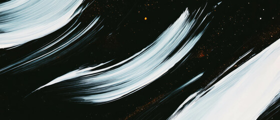 Poster - Brushstroke texture creates an artistic overlay on a black background for unique design elements