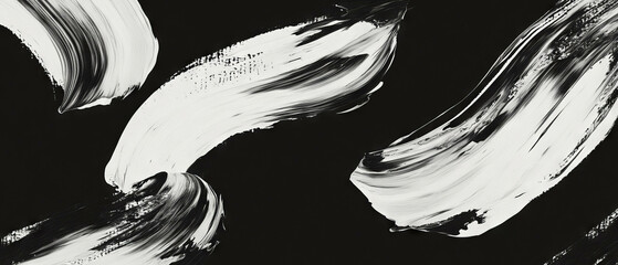 Poster - Brushstrokes create a textured canvas effect on a black background for visual impact