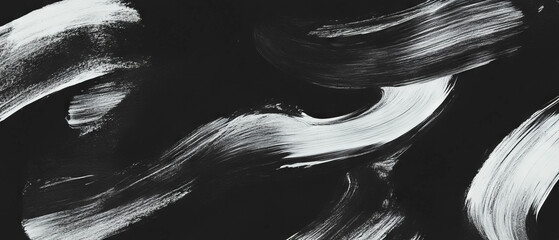 Poster - Brushstroke texture on black background creates dynamic artistic effect