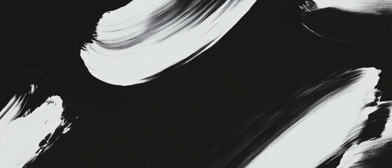Poster - Brushstrokes with varying pressure creating expressive texture on a black background