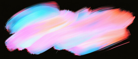 Poster - Brushstrokes create a vibrant color overlay against a deep black background