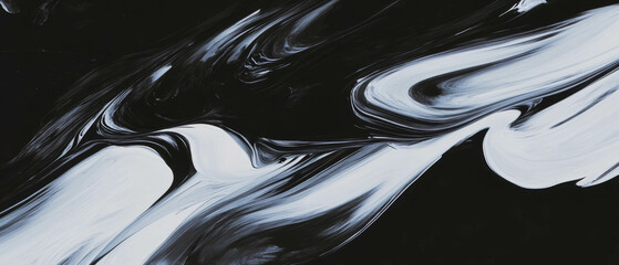 Poster - Dynamic brushstroke texture with flowing wet effect on a black background for artistic projects