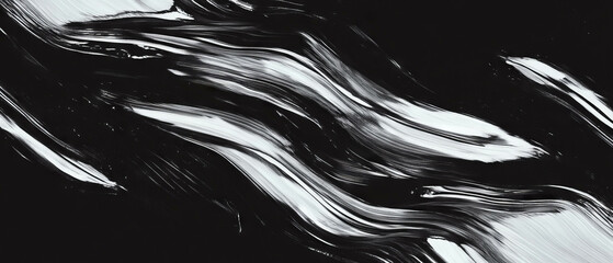 Poster - Brushstrokes create a flowing texture with a wet effect against a black background