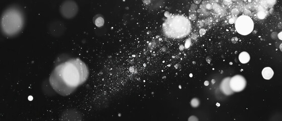 Poster - Bubbles bursting into small droplets with dynamic splashes on a black background