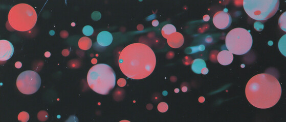 Poster - Bubbles floating gracefully in the air against a dark backdrop create a light and airy atmosphere
