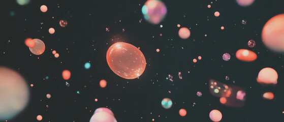 Poster - Bubbles floating gracefully in the air creating a light and airy atmosphere