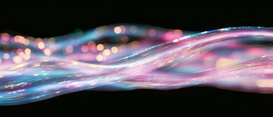 Poster - Dynamic bubbles overlay with soft trails and motion against a black background