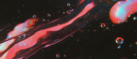 Poster - Overlay texture of bubbles with highlights and shadows against a black background
