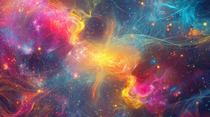 Poster - Vibrant connections in digital cyberspace technology background and network graphics
