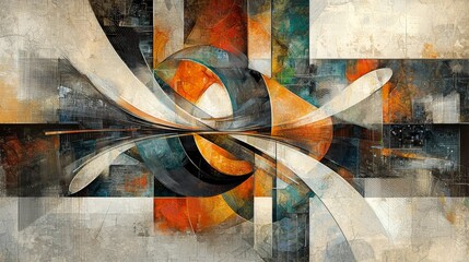 Poster - A visual symphony of technology and connection in abstract cyberspace communication
