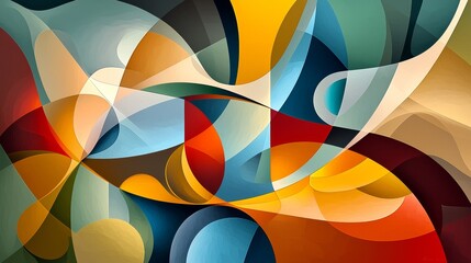 Poster - Whimsical digital forms a journey through abstract technology connections in cyberspace