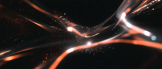 Poster - Complex cybernetic patterns and spark connections at black background