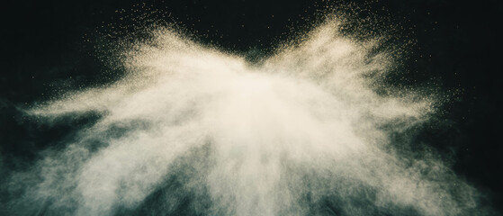 Poster - Concentric dust texture with radiating light and central empty space against black background