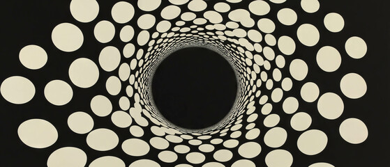 Poster - Elegant concentric paper circles creating a striking visual effect against a dark background
