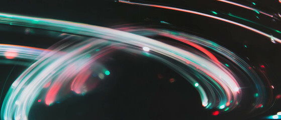 Aufkleber - Colorful confetti overlay with light trails and motion blur on a black background
