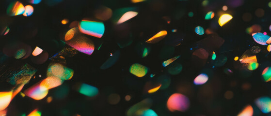 Aufkleber - Vibrant confetti texture with rainbow colors on a dark background enhancing festive moments