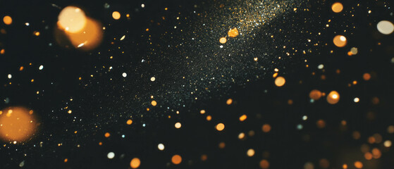 Poster - Vibrant confetti overlay with gold accents against a dark background for festive celebrations