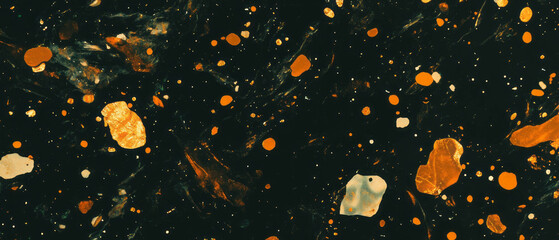 Poster - Colorful confetti overlay texture in varying sizes on a black background for festive design