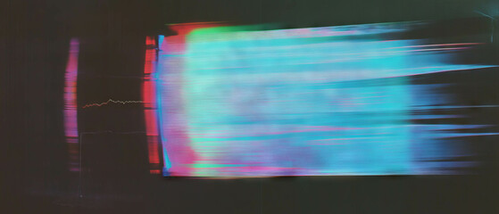 Poster - Classic CRT television screen texture with interlaced lines and vibrant colors against black