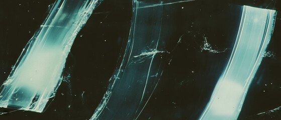Poster - Damaged film texture with extreme scratches and distressed black background
