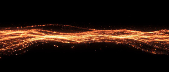 Poster - Dense fiery sparks with central empty space creating a burning effect against a black background