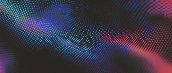 Poster - Vibrant dot texture overlay creates a colorful abstract background on dark surface