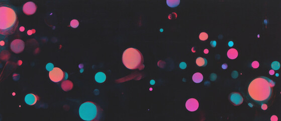 Poster - Vibrant dot texture overlay featuring colorful hues on a dark background with a lively atmosphere