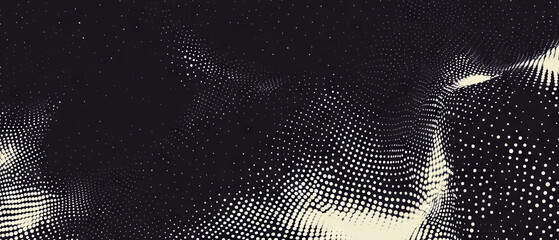 Poster - Dot texture overlay creating a dimensional effect against a black background