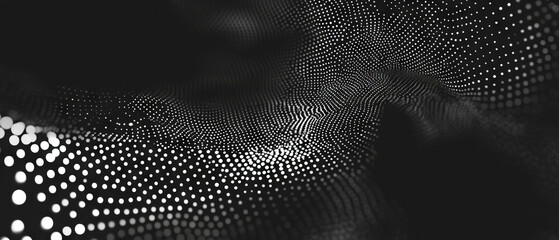 Aufkleber - Overlay texture of abstract dot design creating shapes on a black background