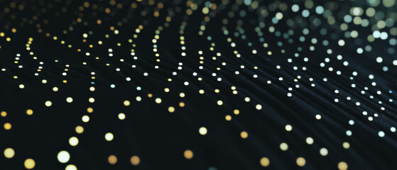 Poster - Dots form structured patterns on a black background creating a textured overlay effect