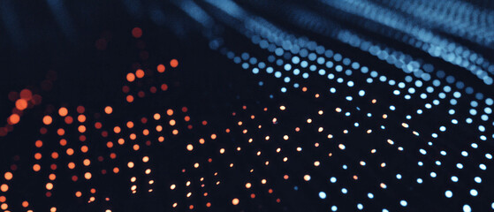 Poster - Dot texture patterned overlay with structured appearance on a dark background
