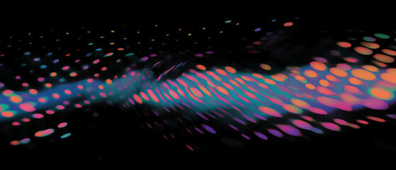 Poster - Dynamic dot texture overlay with energetic movement against a black background