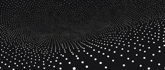 Poster - Dynamic dot texture overlay with varying sizes on a black background