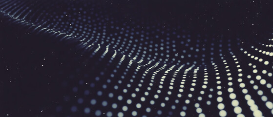 Poster - Dot texture with halftone effect creating a vintage design on black background