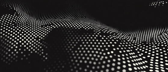 Poster - Dot texture overlay with large dots on a bold pattern against a black background