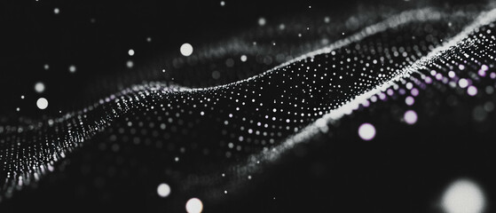 Poster - Overlay texture with pixelated dot pattern creates a retro digital appearance on black background