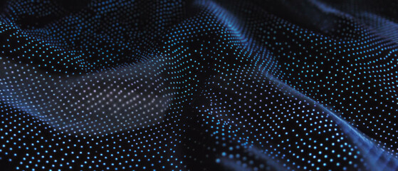 Fototapete - Dot texture overlay with uniform distribution on a black background