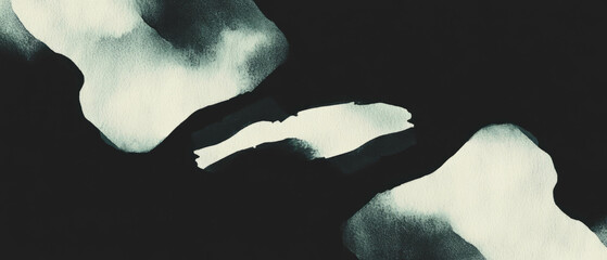 Poster - Strokes of dry brush watercolor on a textured black background creating visual depth and contrast